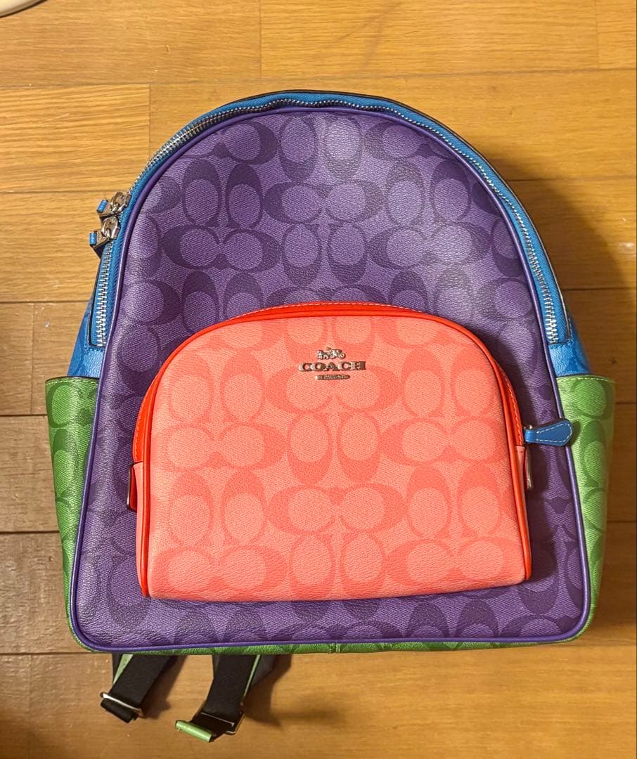 COACH コーチ シグネチャー バックパック マルチカラー　リュック