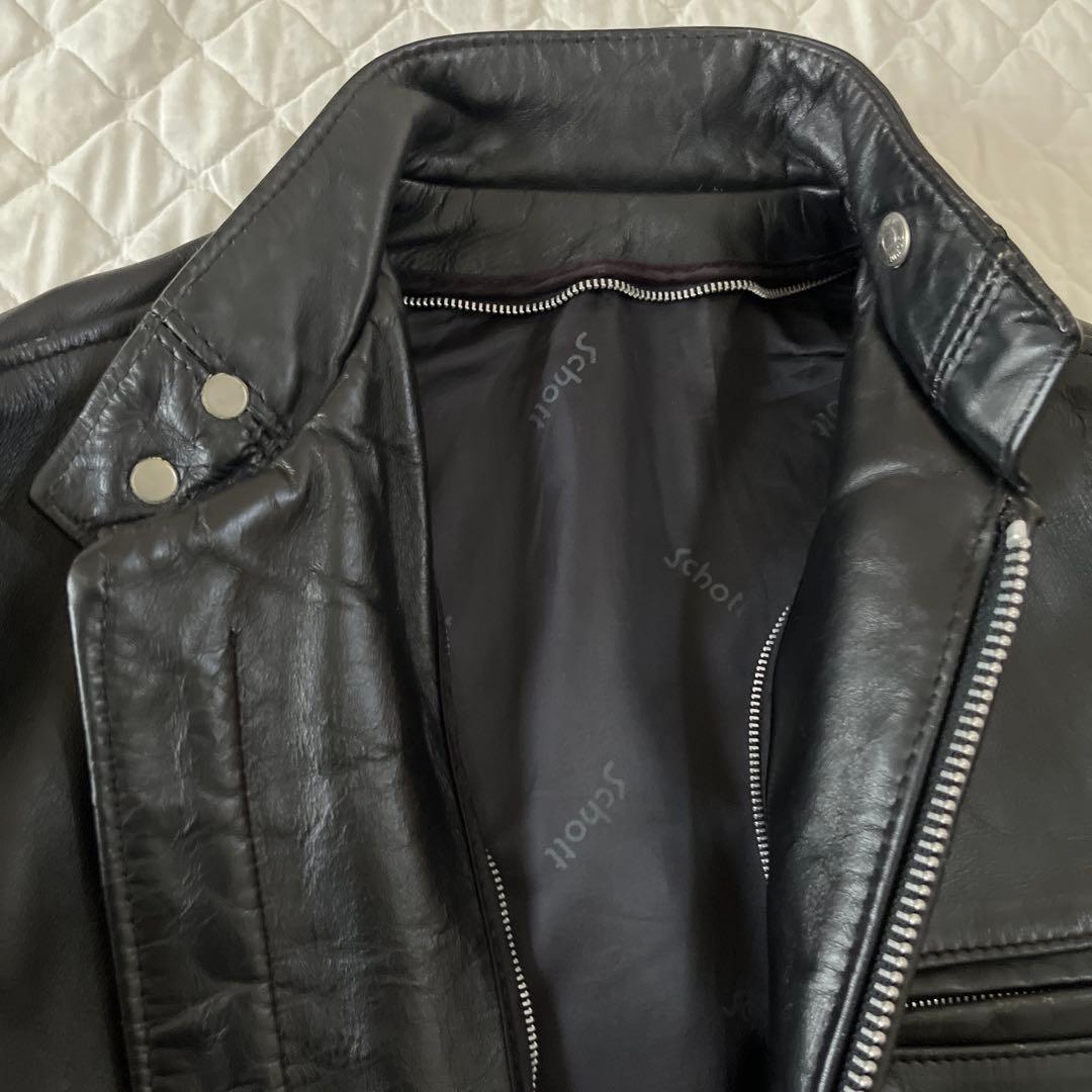 Schott《定番》シングルブラックライダースジャケット サイズ36