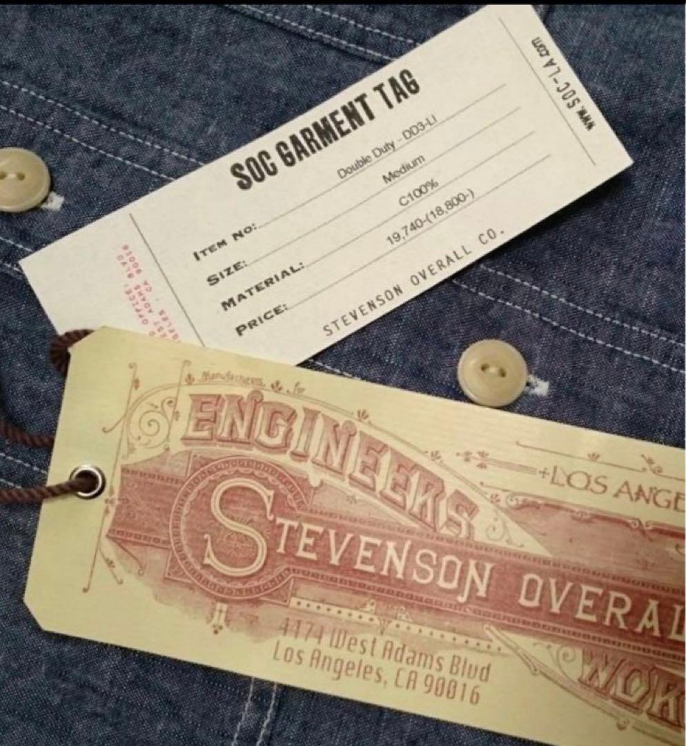 スティーブンソンオーバーオール シャンブレー ワークシャツ サイズM