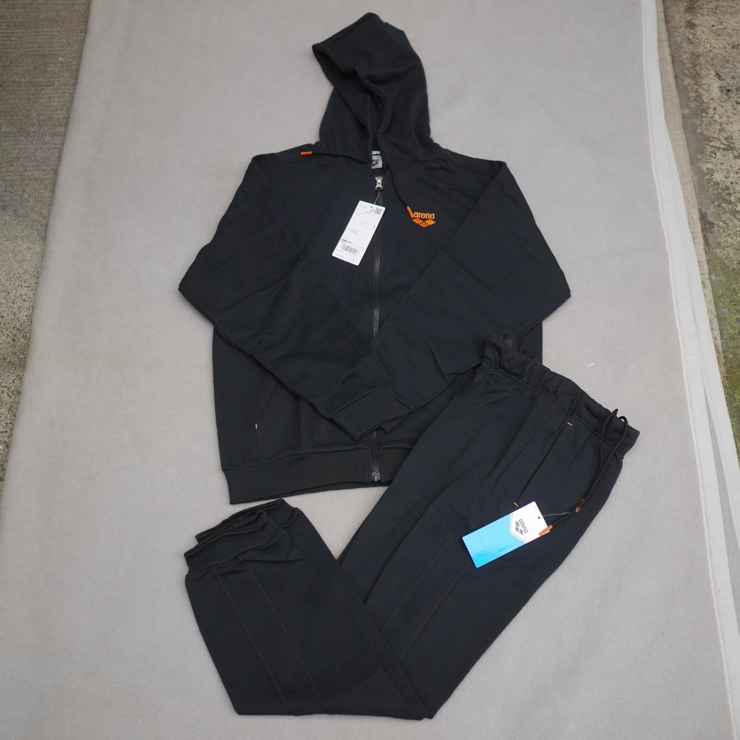 未使用 arena アリーナ スウェットセットアップ ブラック S /デサント