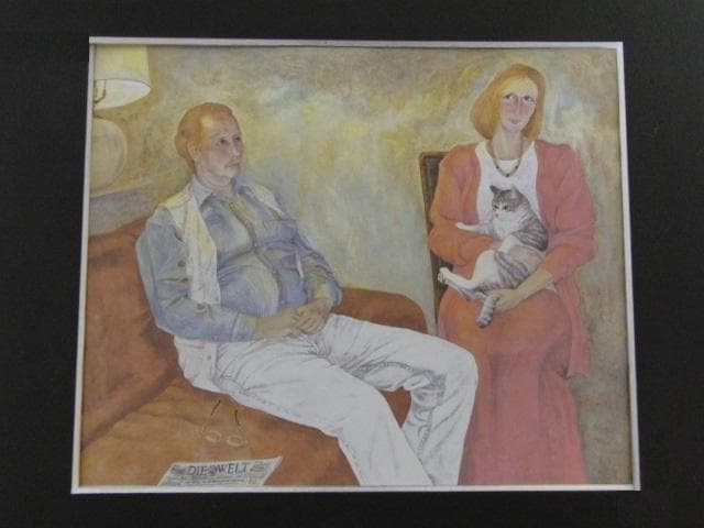 福田千惠、【ながい夜】、希少な額装用画集より、新品額装付