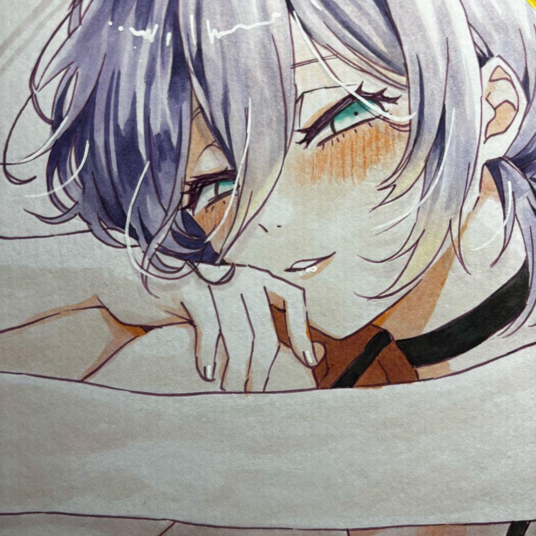 し*ぃ様 チェンソーマン　ファンアート　レゼ　色紙　手描きイラスト チェンソーマン レゼ 手描き イラスト 色紙 ファンアート ラ*プ様 レゼ