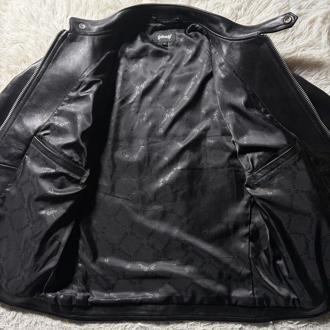 極美品/XL✨Schott ライダースジャケット シングル 羊革 黒