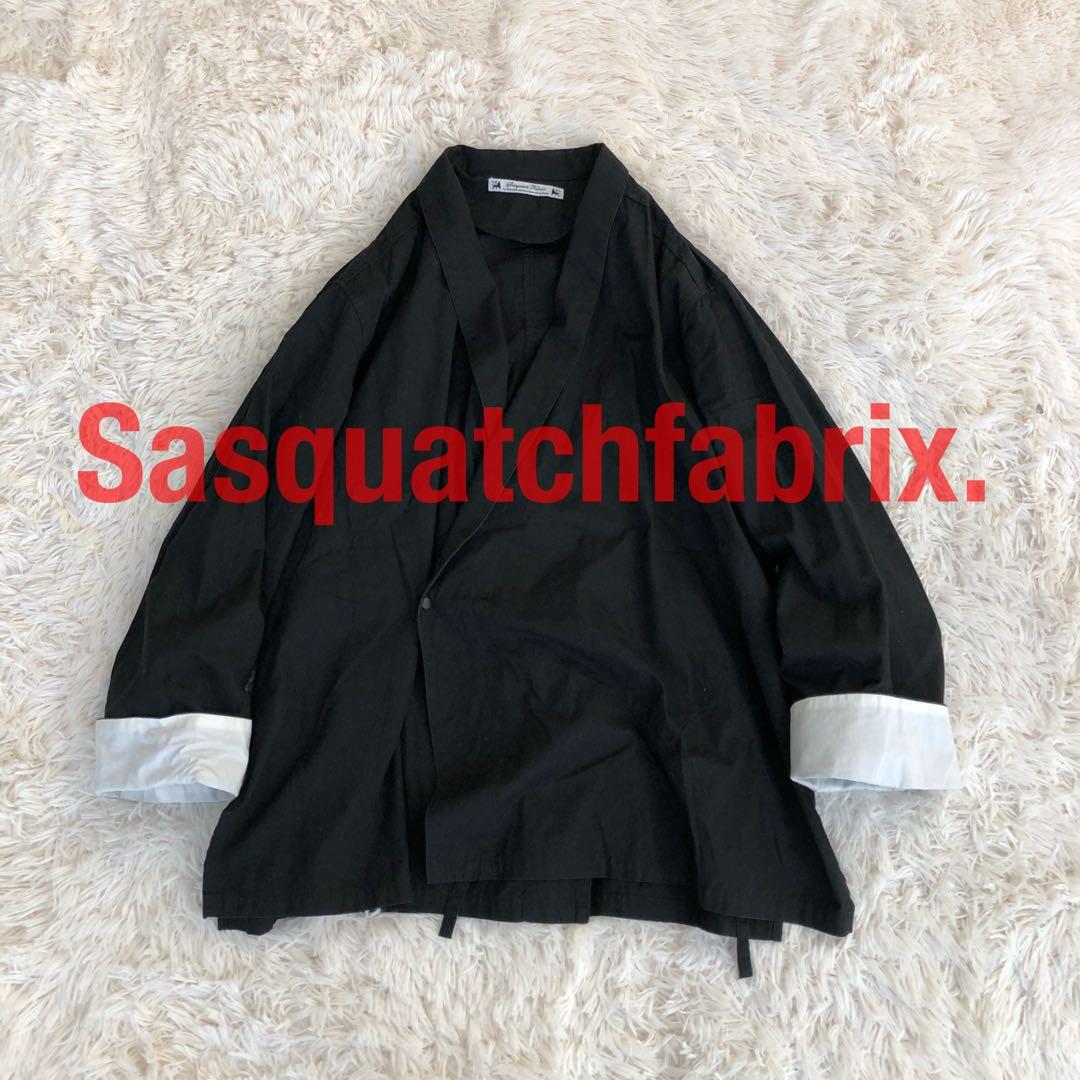 Sasquatchfabrix.　羽織シャツ　カンフーシャツ　作務衣　ブラック黒 Sasquatchfabrix. 羽織シャツ カンフーシャツ 作務衣 ブラック黒