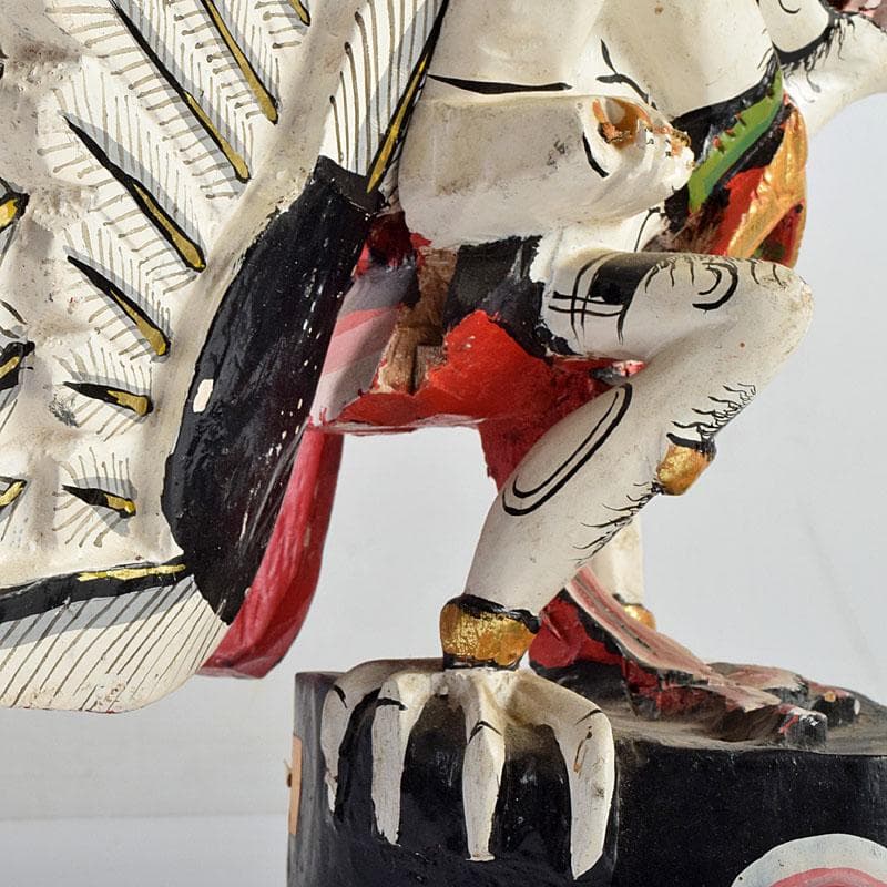 バリ島 インドネシア 彩色木彫 ガルーダ像 置物 N R9435B