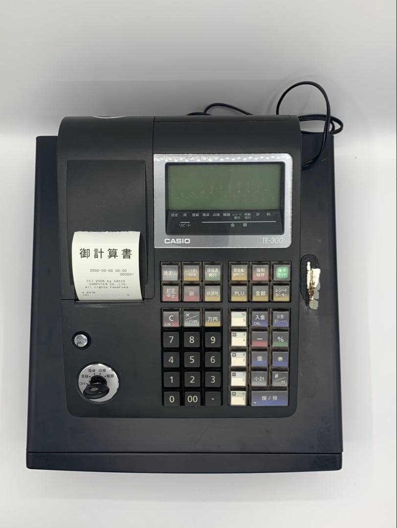 CASIO TE-300 電子レジスター ブラック 【動作確認・初期化設定済み】