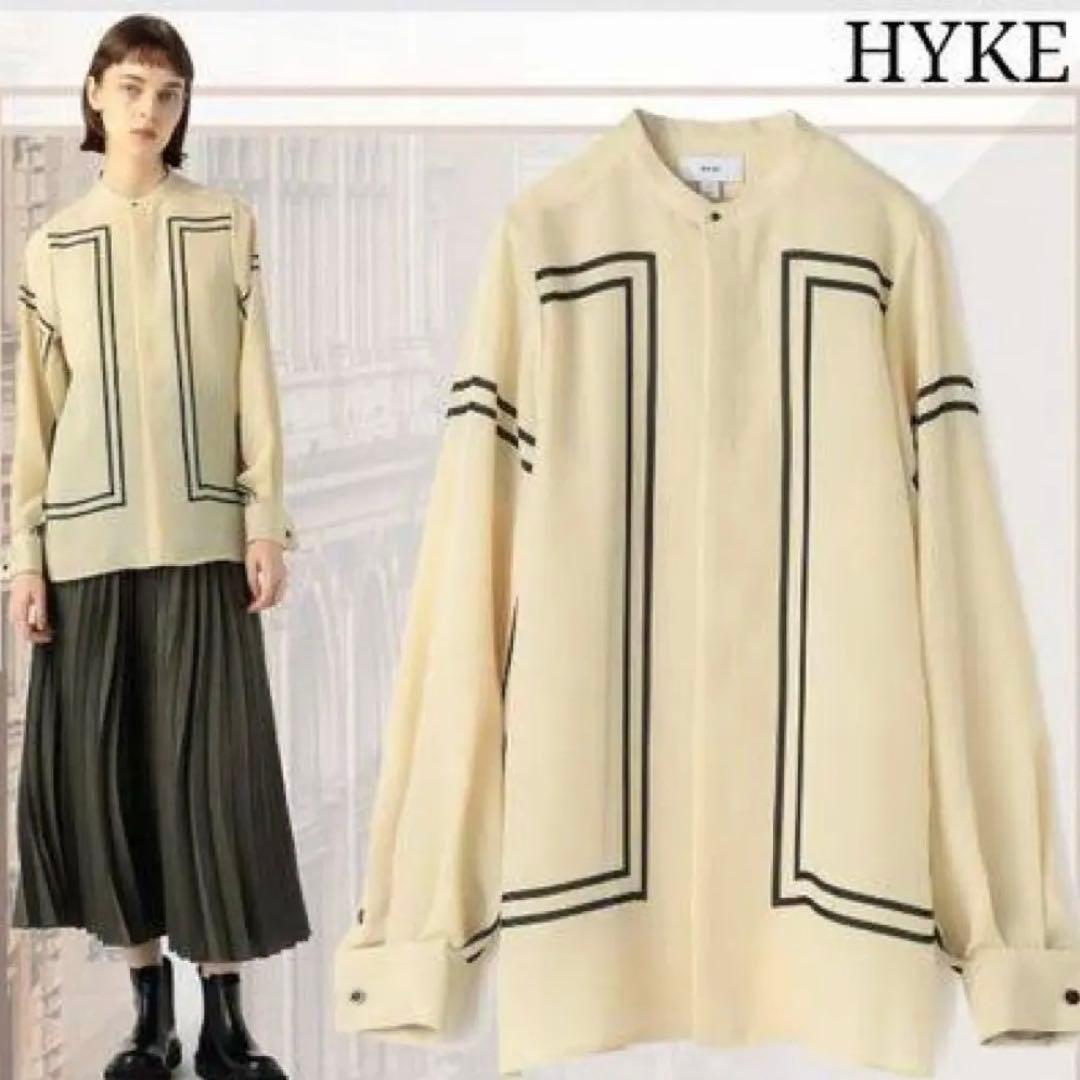 HYKE ハイク PRINTED BLOUSE プリンテッドブラウス アイボリー HYKE SS 2024 】 New arrival C/L BALLOON SLEEVE BLOUSE