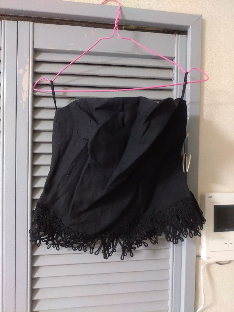 新品★VALENTINO MISS Vヴァレンティノ★リネンベアトップ黒ブラック ヴァレンティノ☆Vロゴ WALK カーフスキン ショッピングバッグ