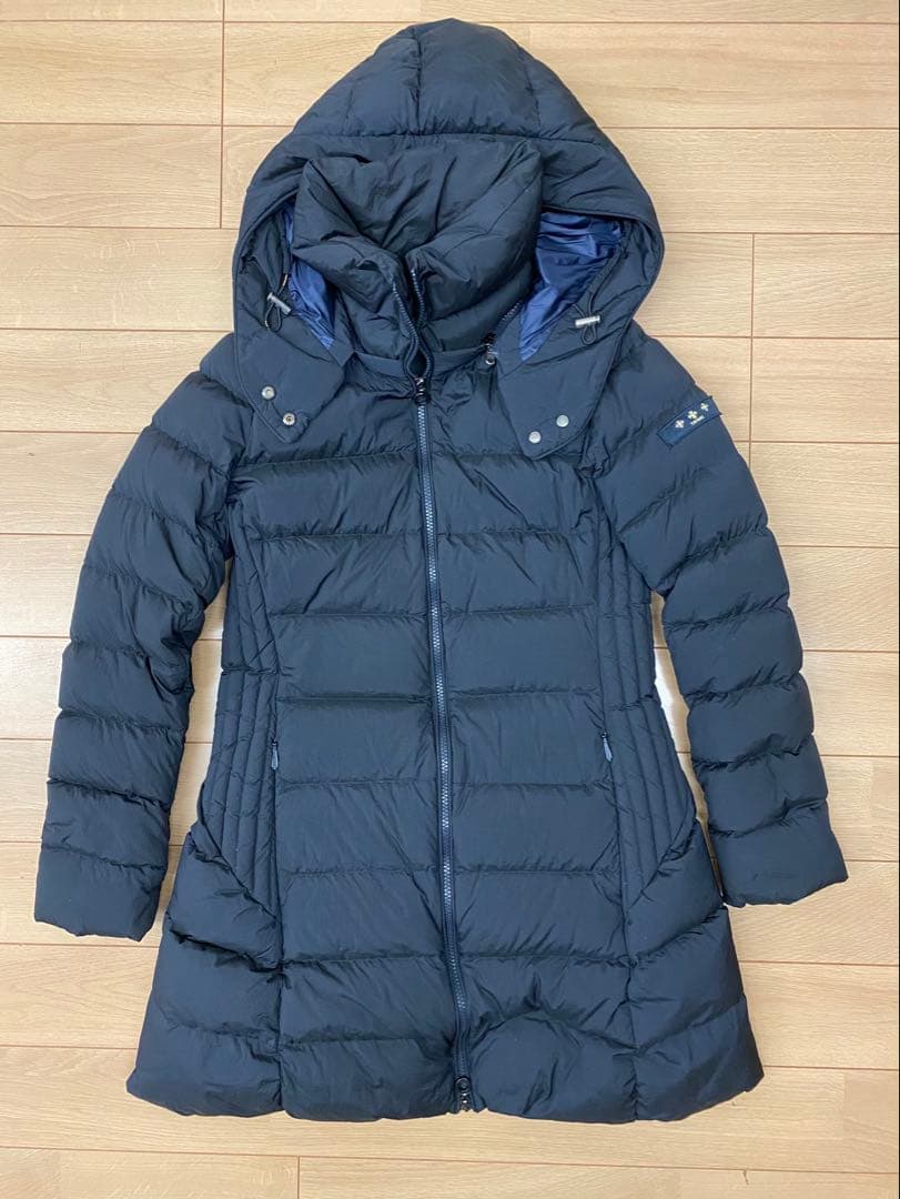 TATRAS ネイビー フード付き ロングダウンジャケット