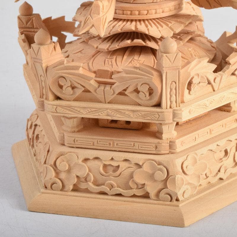 仏教美術 柘植彫刻 西立弥陀像 仏像 華鬘台 C 8845 - メルカリ