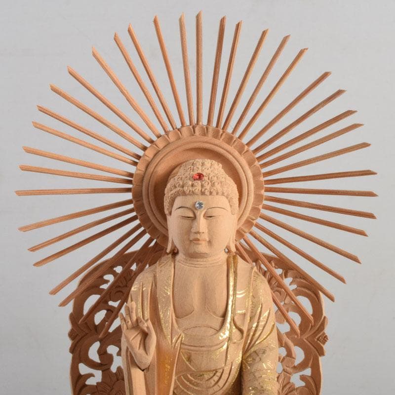 仏教美術 柘植彫刻 西立弥陀像 仏像 華鬘台 C 8845 - メルカリ