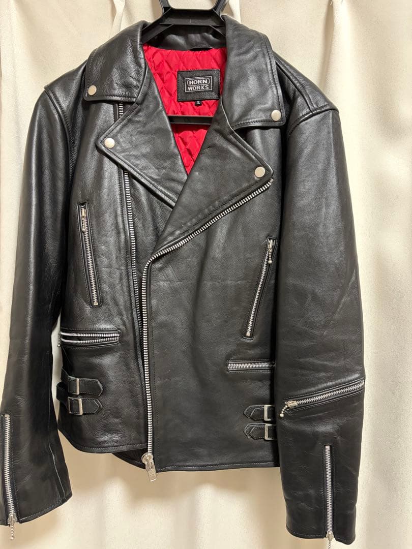 HORN WORKS ダブルライダースジャケット 3L ブラック