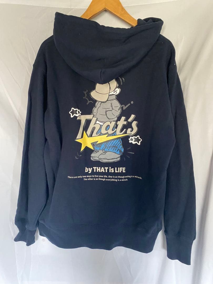 That's life (ザッツライフ)ジップパーカー ネイビー - メルカリ