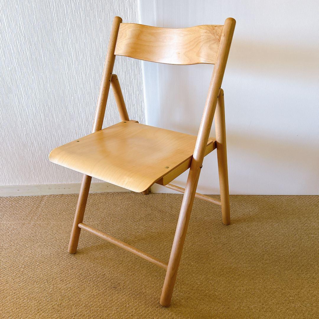 【廃盤】無印良品　木製折畳み椅子　天然木 ブナ材