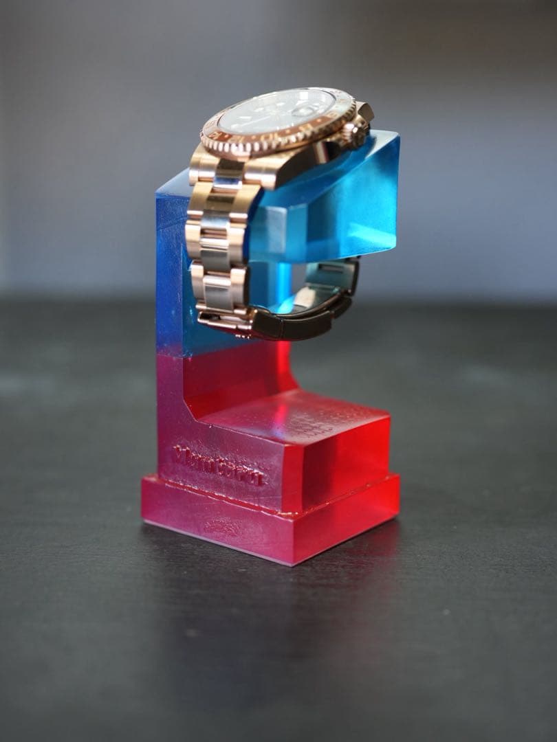 HOMECARECIRCLE-腕時計スタンド クリアレジンムントル バイカラー