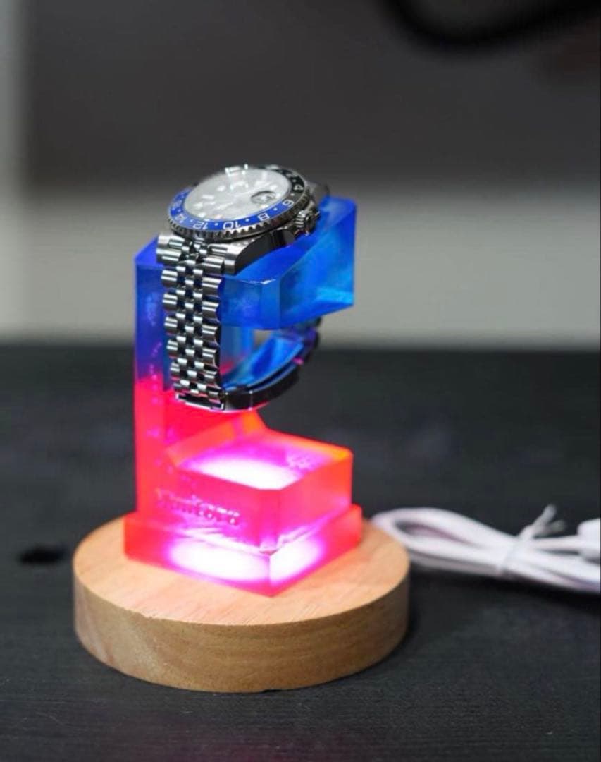 HOMECARECIRCLE-腕時計スタンド クリアレジンムントル バイカラー