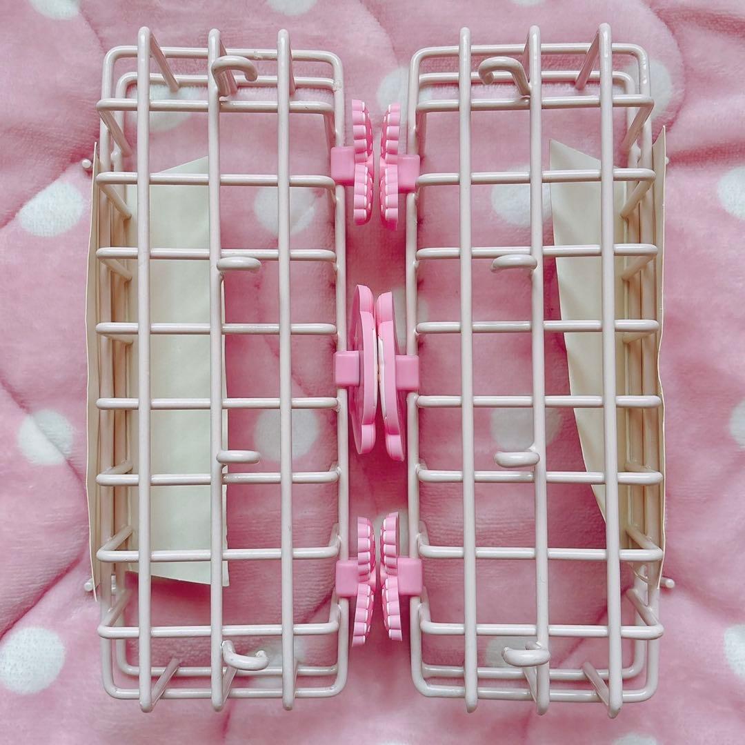 マイメロ 推しをかわいく飾り隊 ワイヤーネット フック付きカゴ