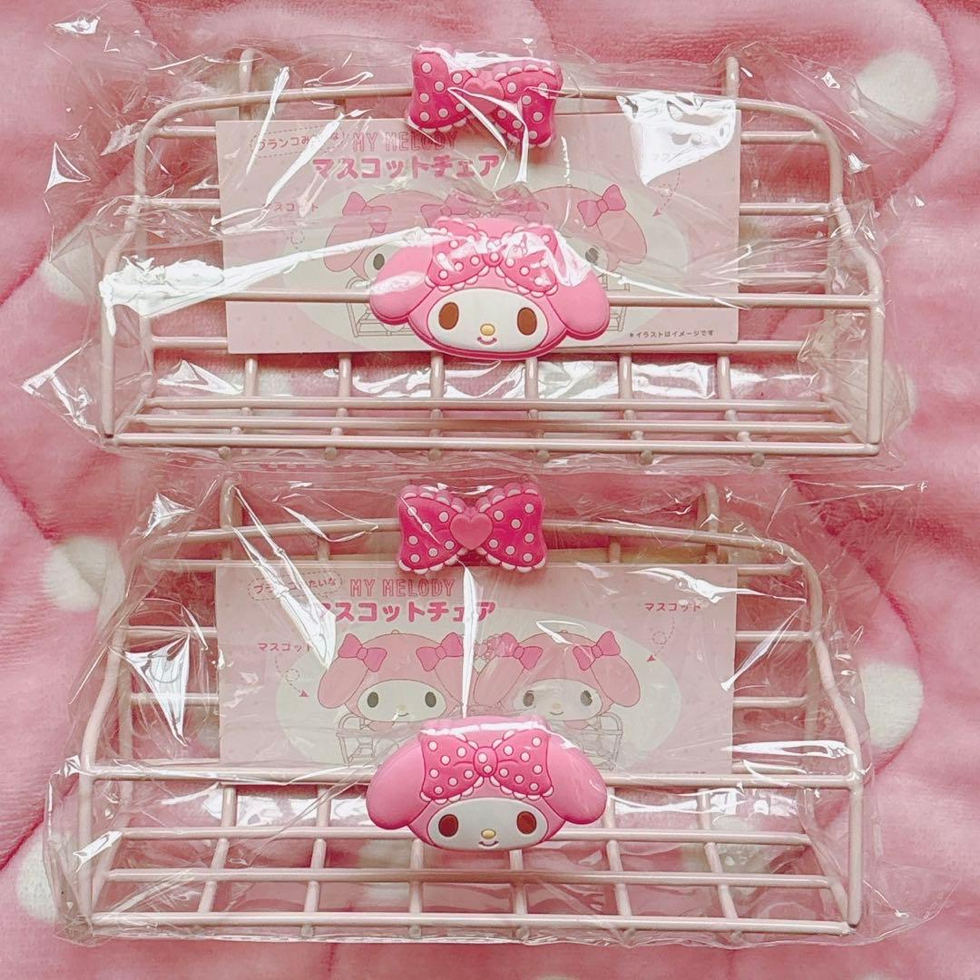 マイメロ 推しをかわいく飾り隊 ワイヤーネット フック付きカゴ