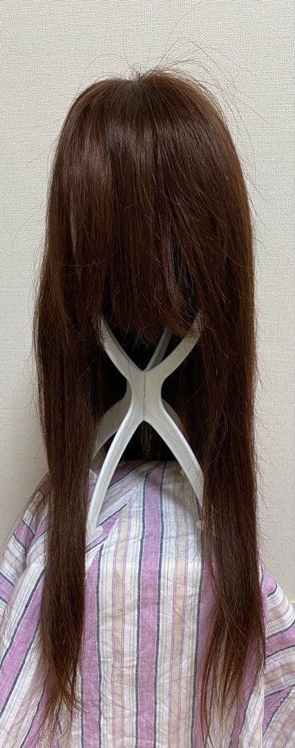 ⑤ HIYE 人毛100% 人工頭皮　ダークブラウン スーパーロングウィッグ