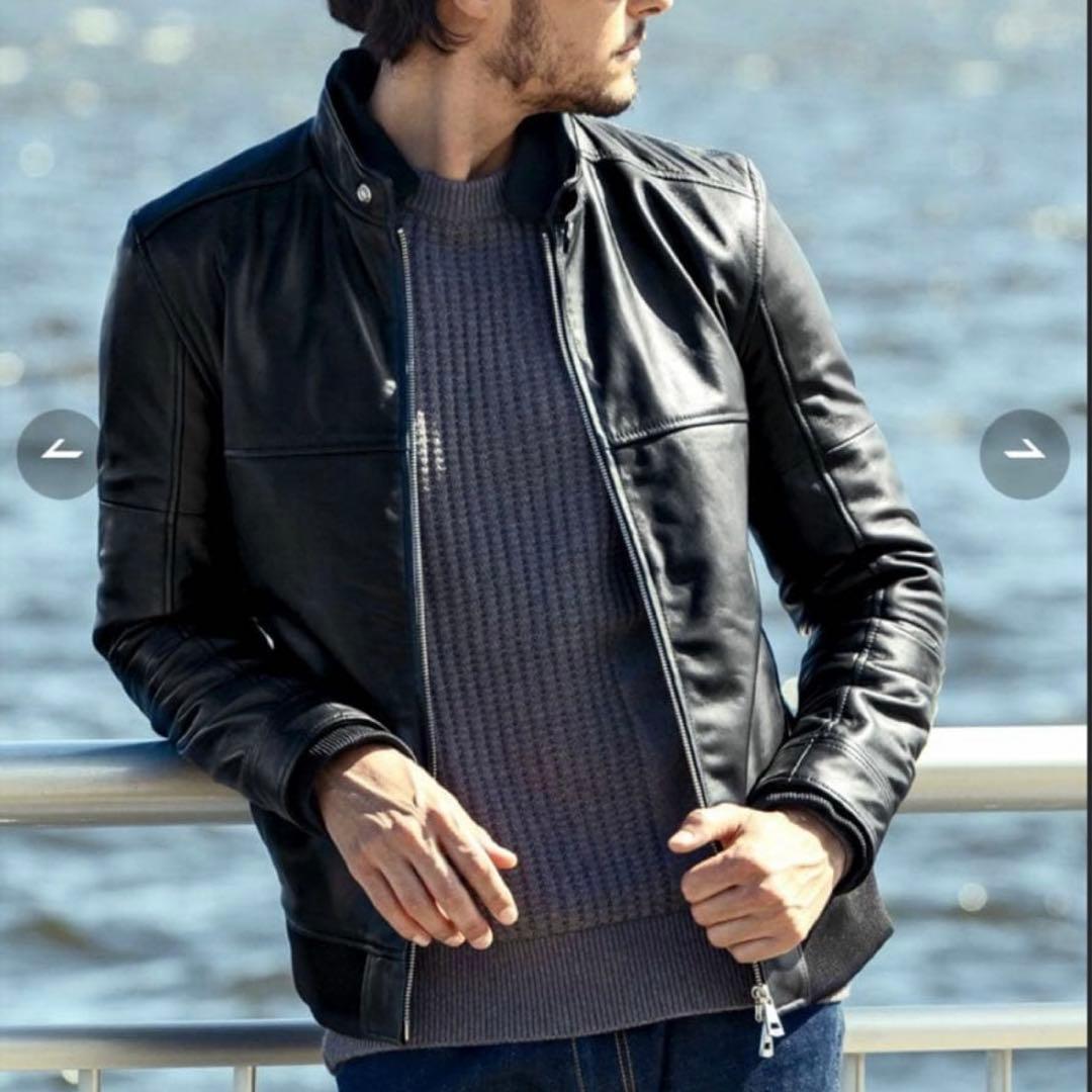 k-sumidagawaAKM シープレザー パディングブルゾン M SHIFFON｜【直営店・WEB限定】 AKM Contemporary(エイケイエム