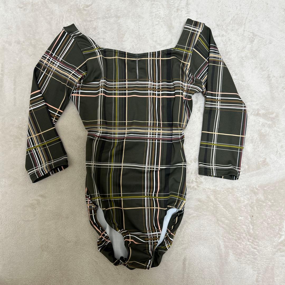 スティナ　グリーンチェック柄 レオタード