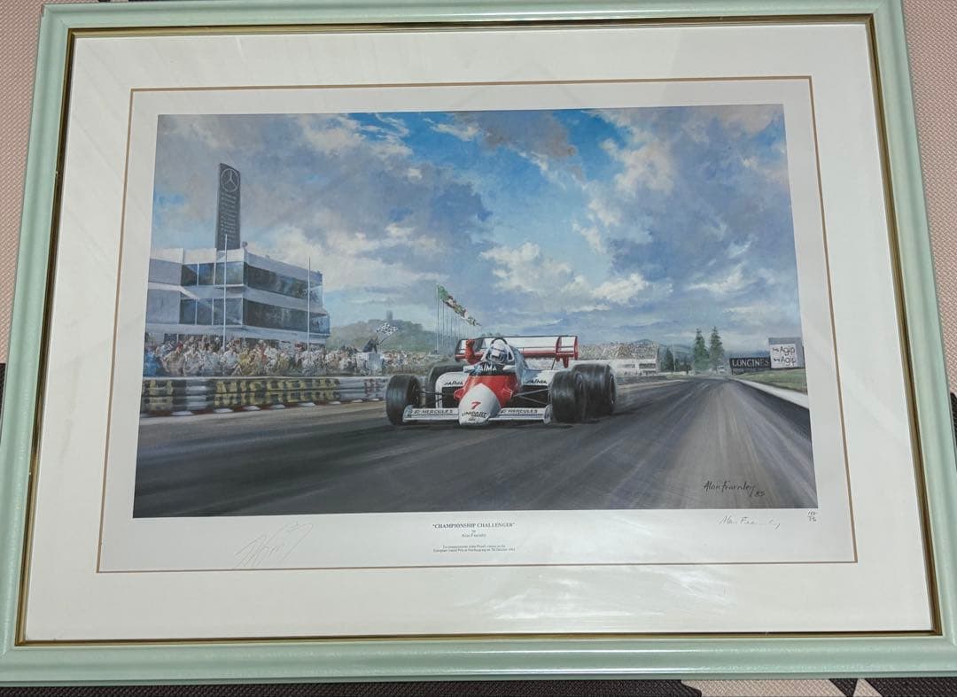 直筆サイン アラン・プロスト F1 リトグラフ マクラーレン TAGポルシェ