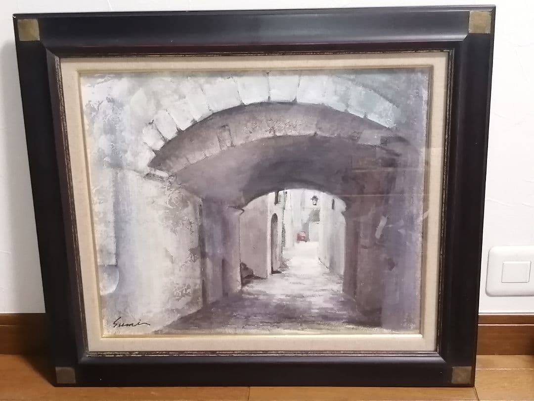 イタリア 要塞都市 白い迷宮 オストゥーニ f8号 油絵 絵画