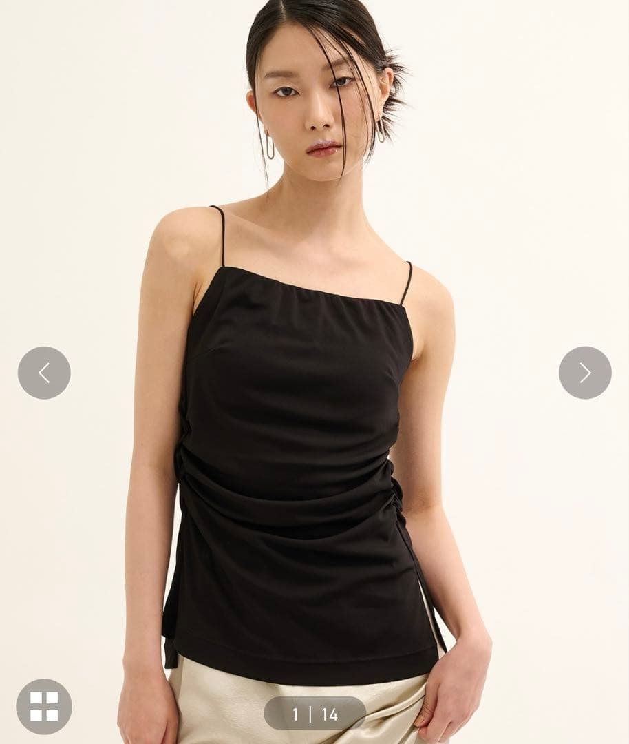 PUBLIC TOKYO hazy ギャザードレープキャミ hazyギャザードレープキャミ(1 BLACK): : ウィメンズ｜PUBLIC TOKYO