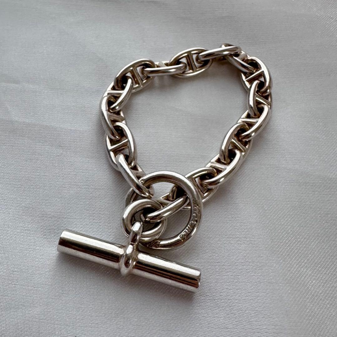 HERMES 70's 筆記体 シェーヌダンクル MM 16コマ 925