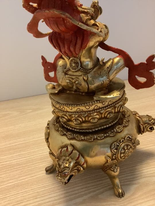 格安《 SALE 新品 》 香炉　バイラヴァ　憤怒神　守護神　金メッキ　鍍金