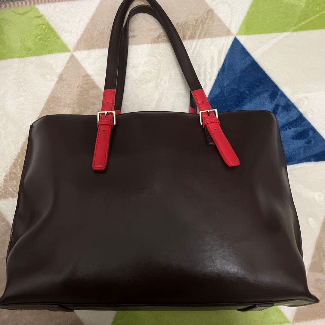 有*樹様 Paul Smith トートバッグ ダークブラウン/レッド