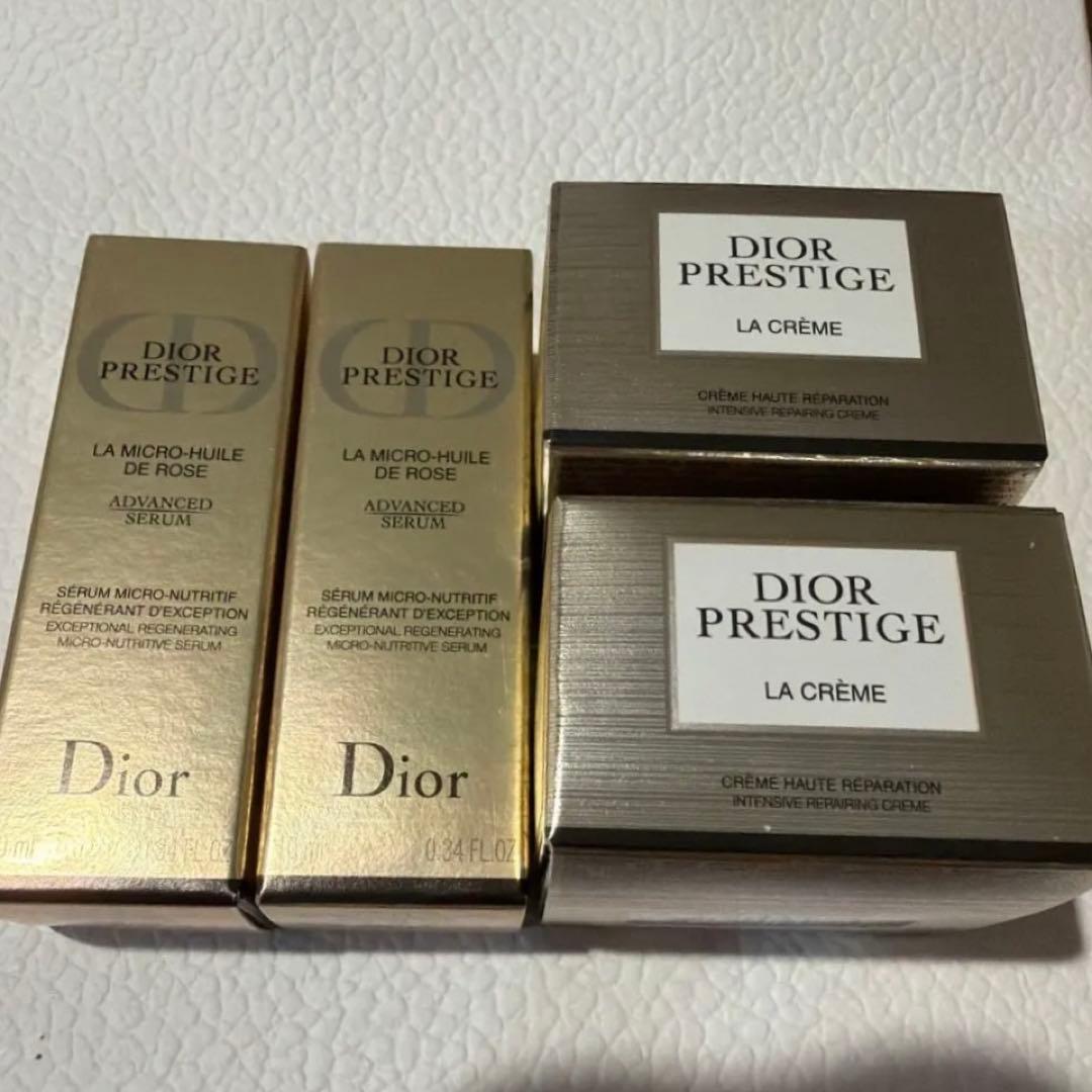 新品未使用DIORプレステージ ユイルドローズ10ml✖️2 ラクレーム5ml✖️2