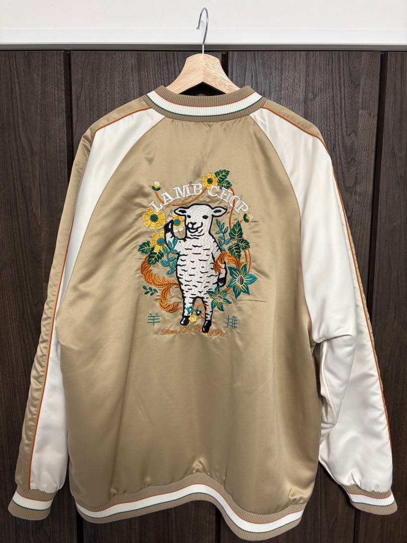 graniph フラワーカンフーラムチョップ スカジャン ベージュ