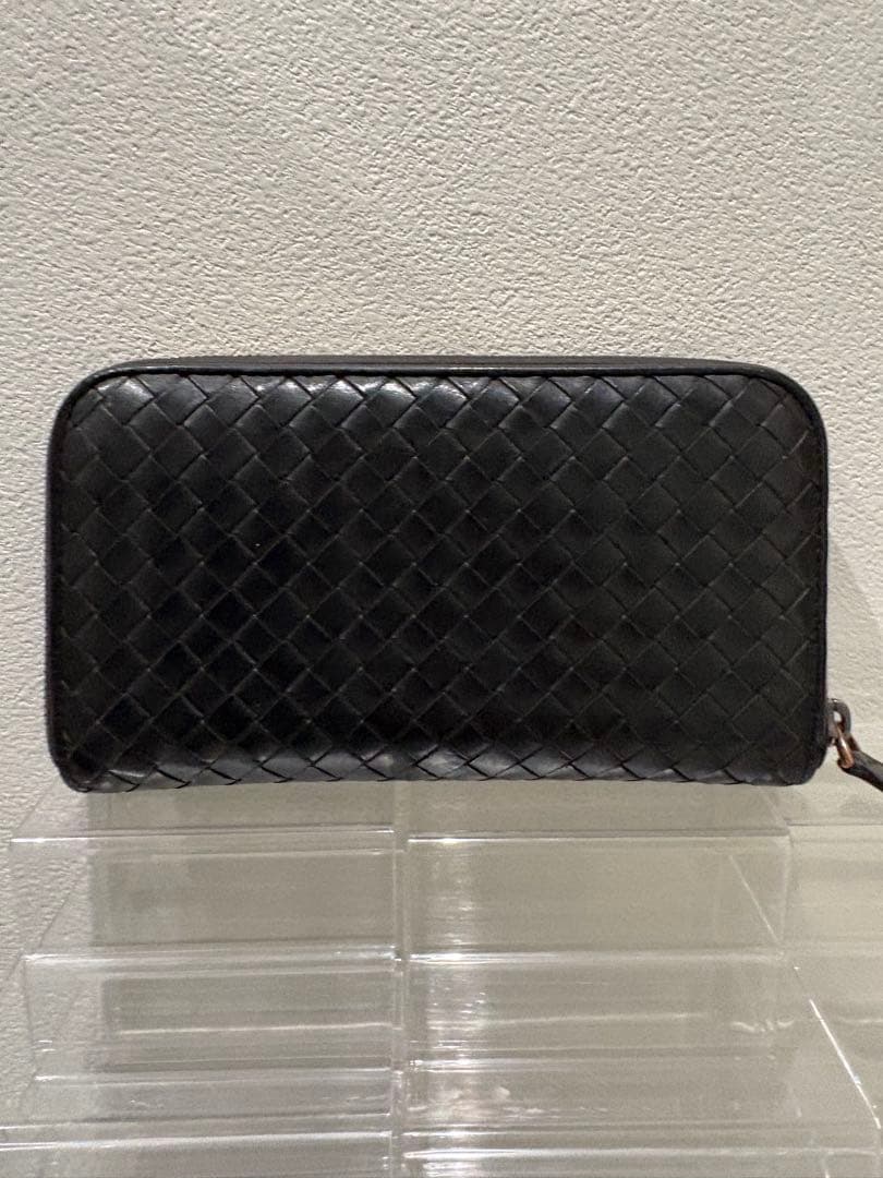 m*u様 ボッテガヴェネタ イントレチャート 長財布 ラウンドジップ ブラック