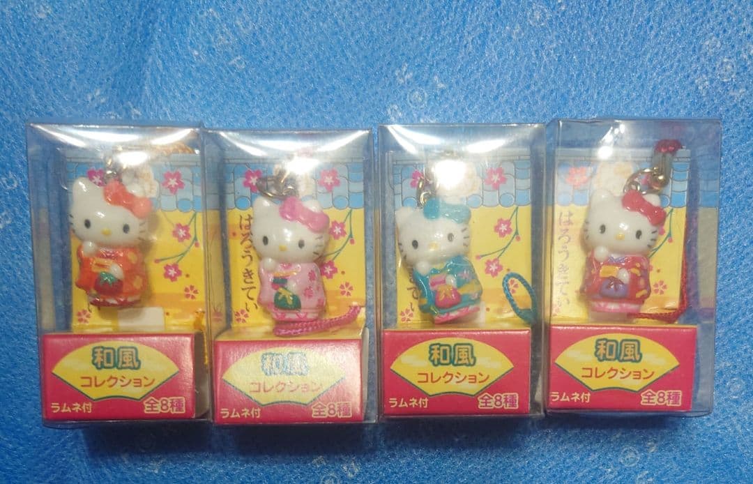 超激レア☆ハローキティ☆和風コレクション☆根付4種セット☆2002年