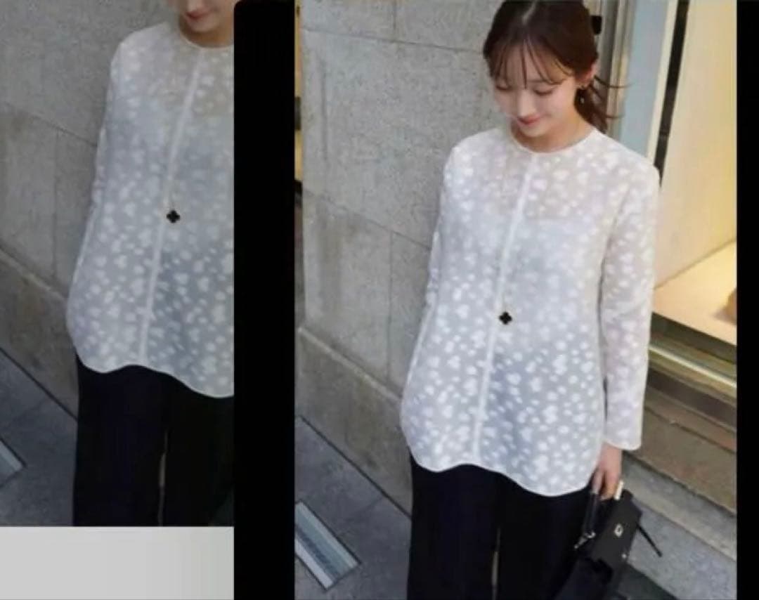 hyeon ヘヨン　シアージャガードブラウス　コバナ　ホワイト