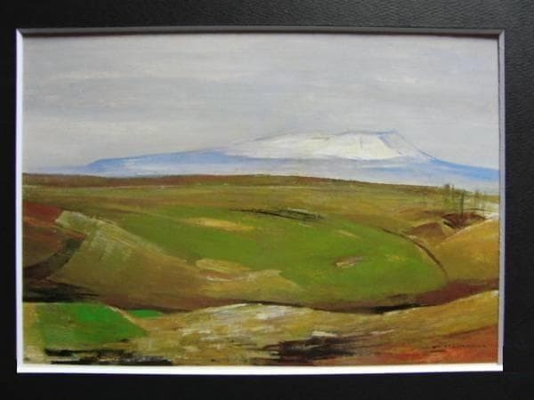 金山平三、【樽前山】、希少な大判額装用画集より、美品、日本人画家