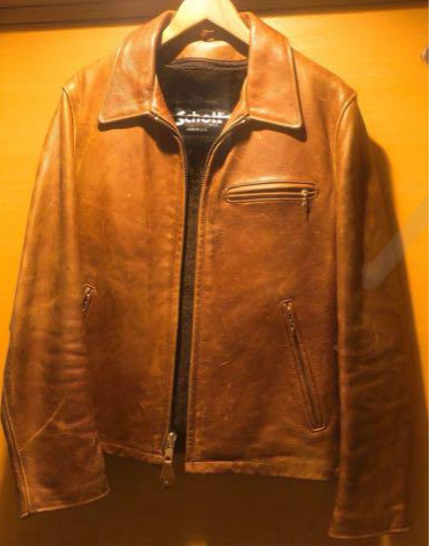 Schott ショットレザージャケット ライナー付き　キャメルブラウン. 38