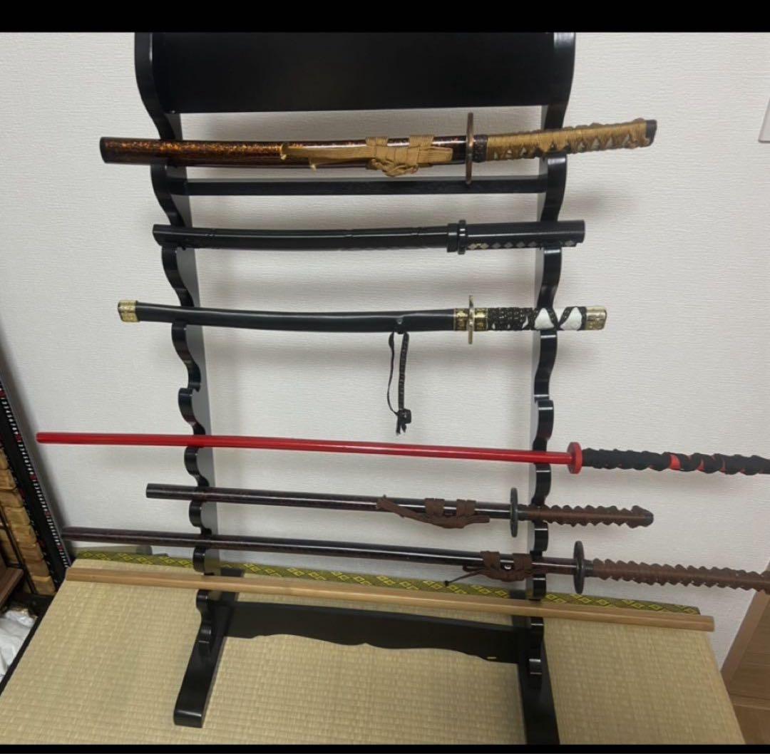 模造刀4本セット、刀掛け台、おまけ