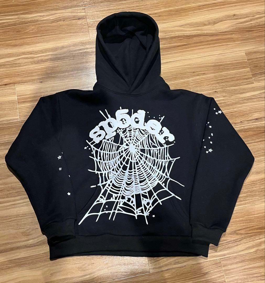 SP5DER OG Web ブラック ロゴ フーディ パーカー mサイズ