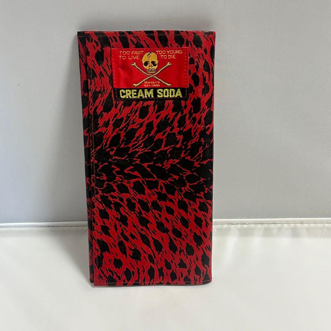 希少】CREAM SODA 金タグ レオパード 長財布レッド クリームソーダ