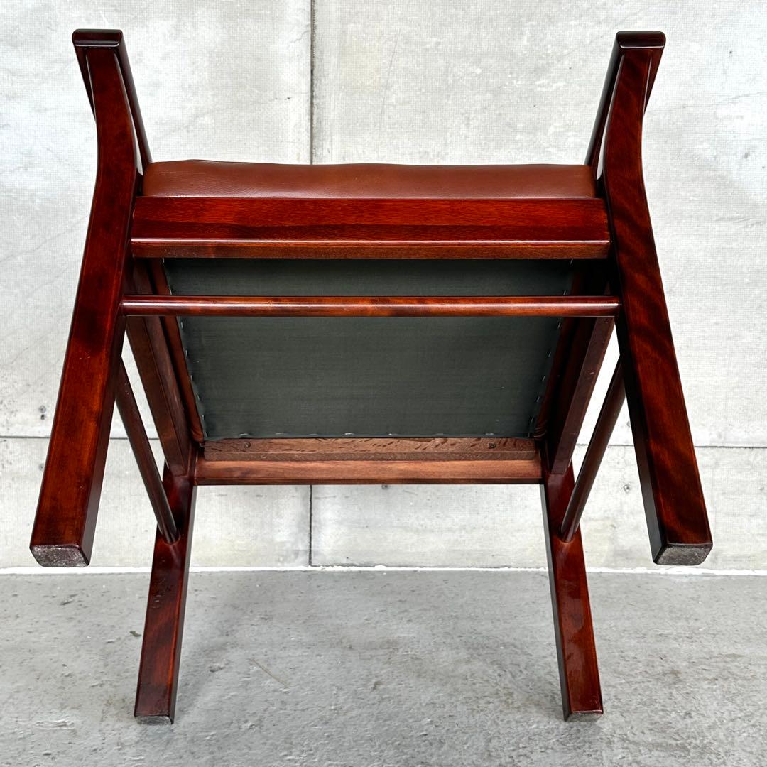 ☆1980年代☆ morishigeオリーブ印 アームチェア 本革 国産高級家具