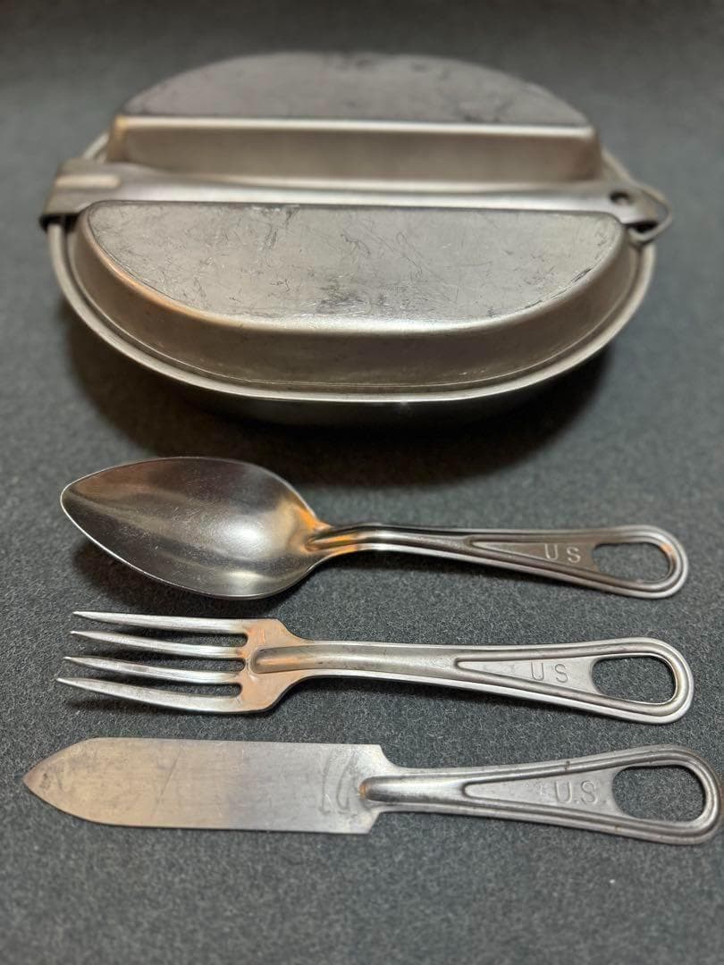 米軍 実物 メスキット WYOTT +カトラリー 米軍実物 メスキット カトラリー ナイフ フォーク スプーン セット US