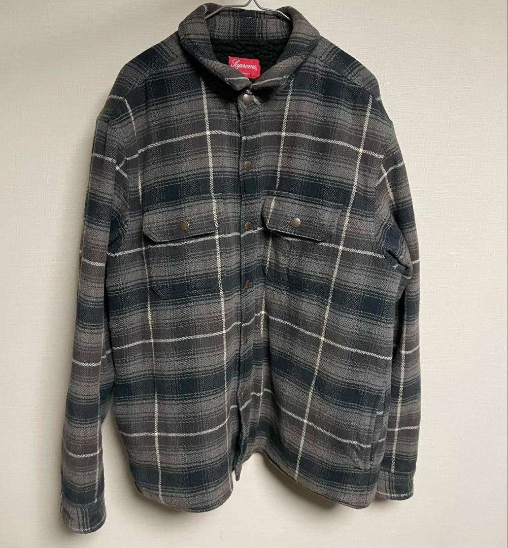 トップス SUPREME Shearling Lined Flannel Shirt