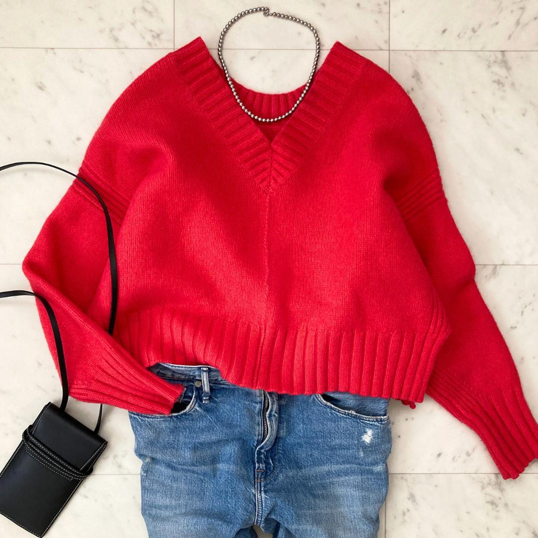 トゥモローランド　カシミヤウール　ショートニット　2way ピンク