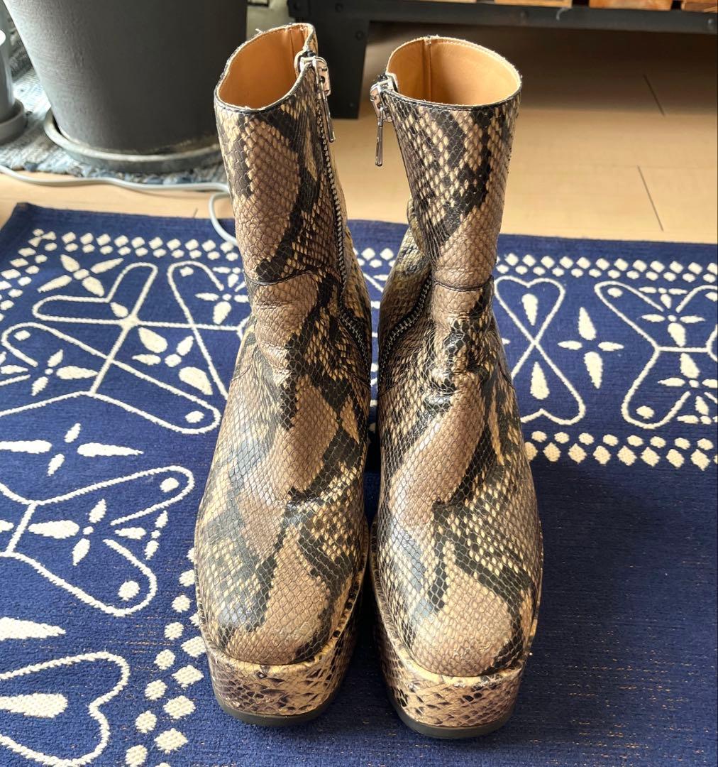 DRIES VAN NOTEN ドリスヴァンノッテン パイソン柄 厚底 ブーツ - メルカリ