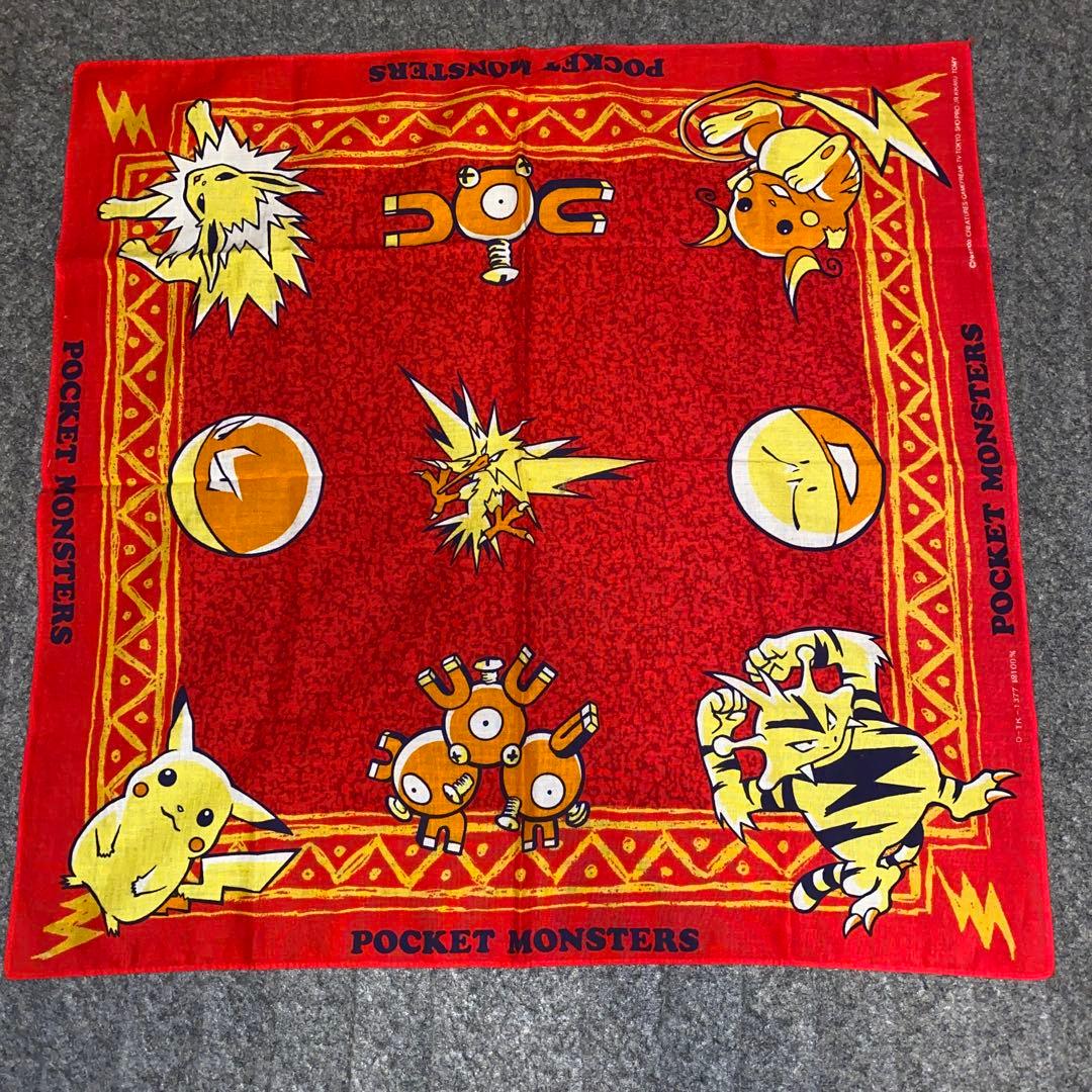 レトロ】初期 ポケモン バンダナ ハンカチ レア 90年代 でんきタイプ