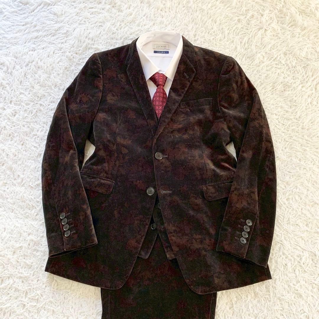 Paul Smith ポールスミス 3ピース ベロア スーツ セットアップ 花柄