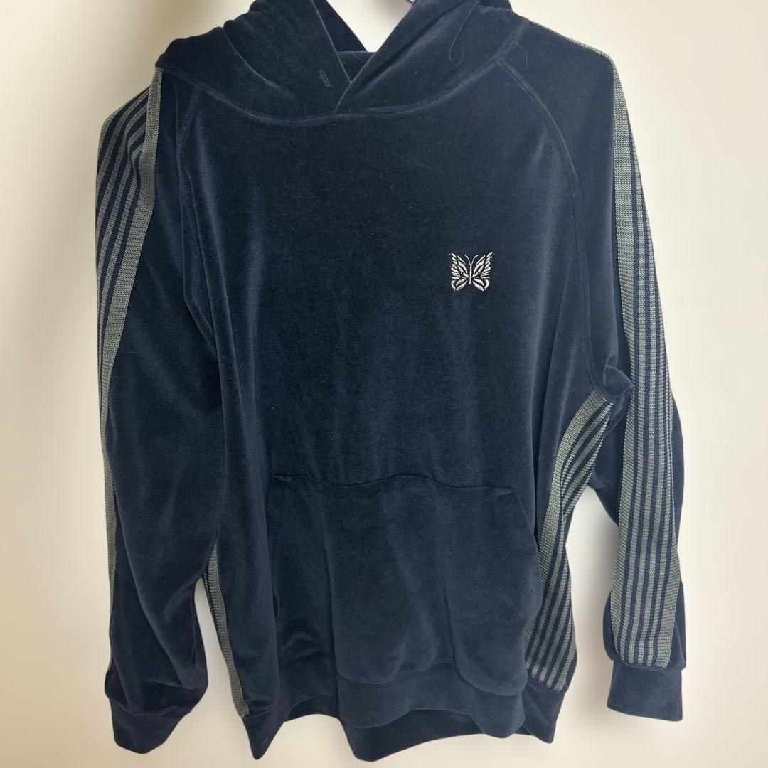 Needles ベロア トラックフーディ ネイビー