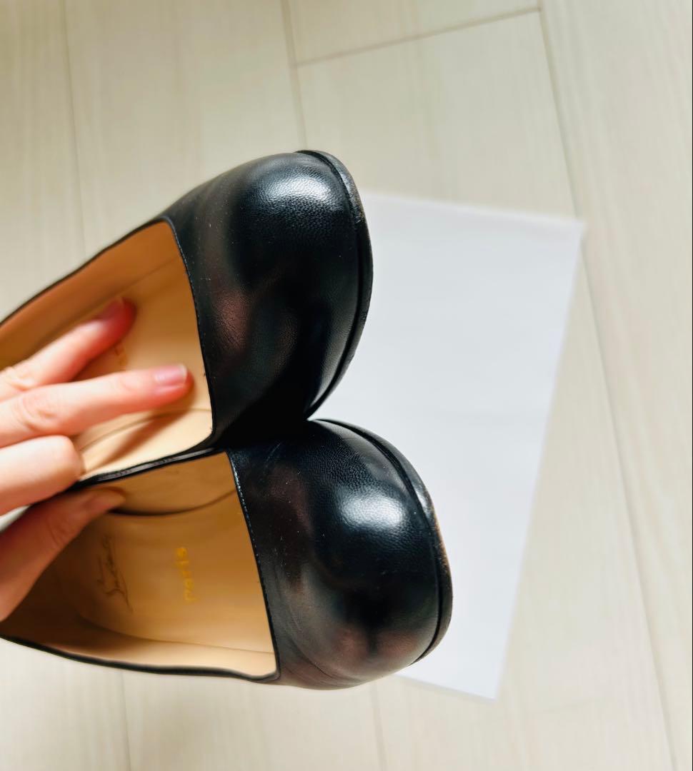 クリスチャンルブタン】黒 レザー ブラック ハイヒール 23.5 37